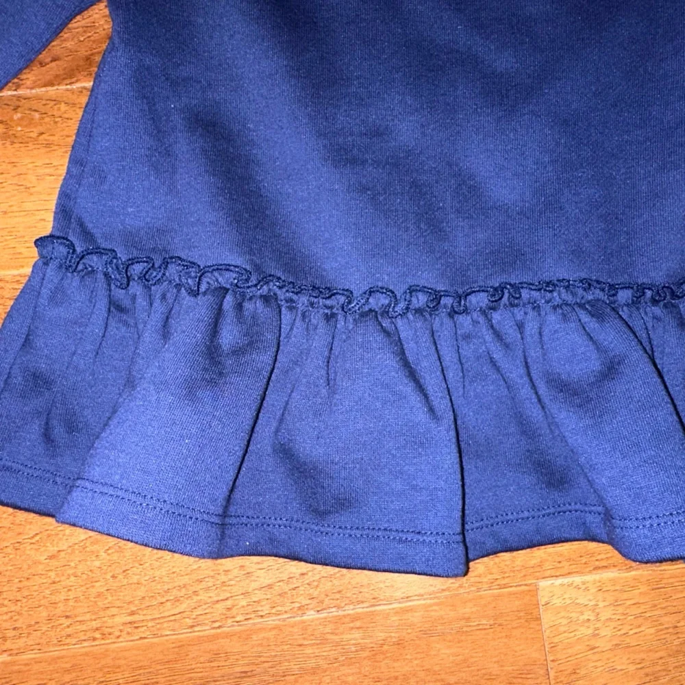 Elegant Navy Girls 3T Jacket with Delicate Floral Accents